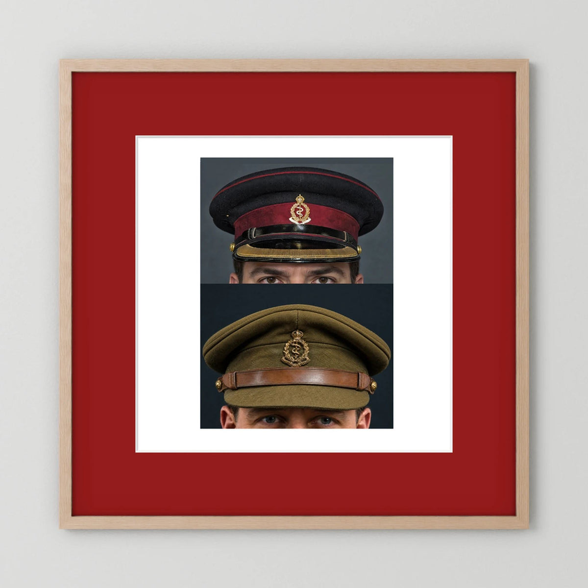Royal Army Medical Corps Dress and Undress Visor Caps — composite presentation mockup