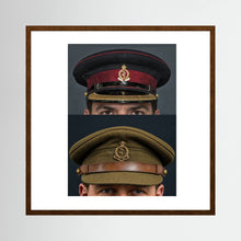 Royal Army Medical Corps Dress and Undress Visor Caps — composite presentation mockup
