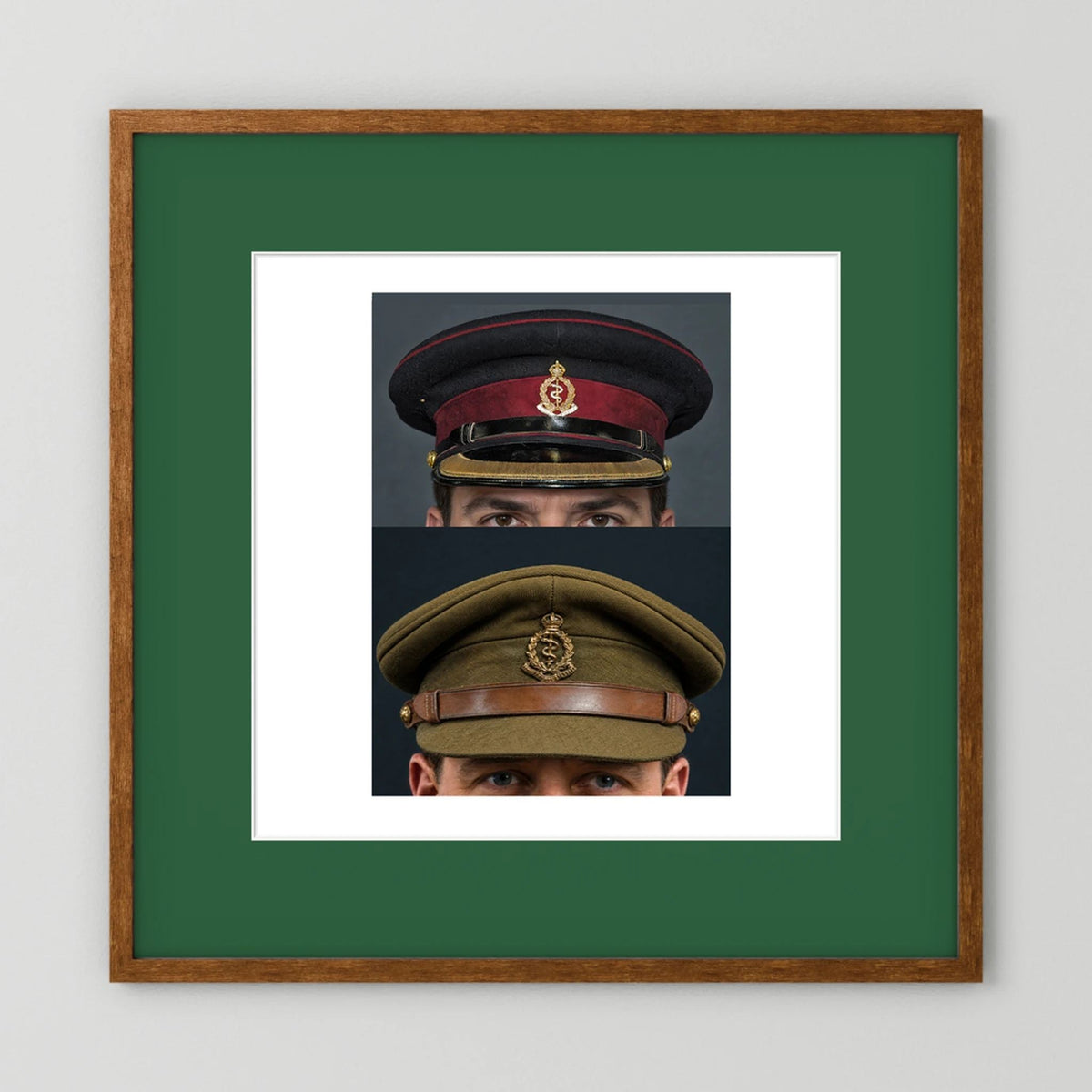 Royal Army Medical Corps Dress and Undress Visor Caps — composite presentation mockup