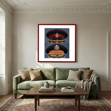 Composite image showing Royal Army Medical Corps Dress WWII and US Army Medical Department Dress Cap Post War