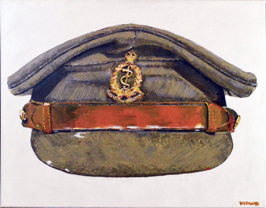 Royal Army Medical Corps WW2 Officer Cap. British Armed Forces. Art Print - Art goes to War