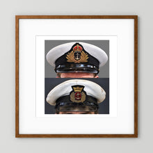 Royal Navy and Merchant Navy Visor Caps, WWII — composite presentation mockup