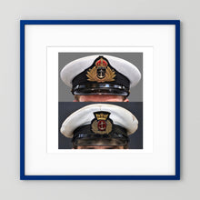 Royal Navy and Merchant Navy Visor Caps, WWII — composite presentation mockup