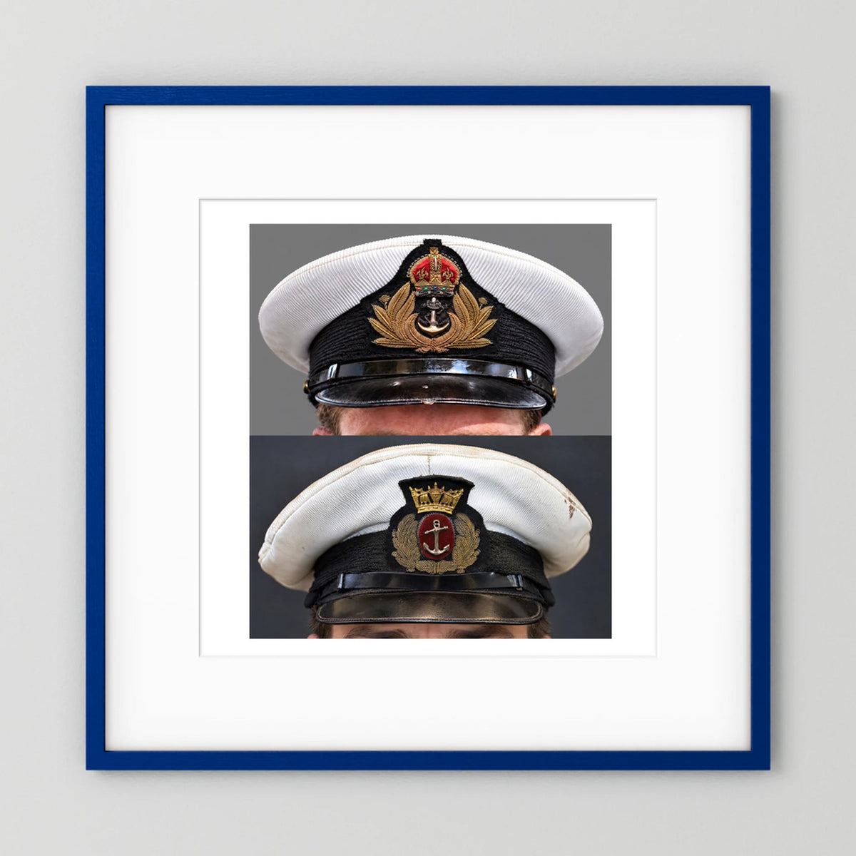 Royal Navy and Merchant Navy Visor Caps, WWII — composite presentation mockup