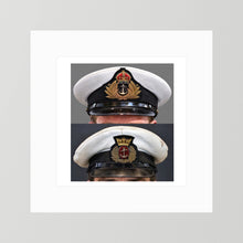 Royal Navy and Merchant Navy Visor Caps, WWII — composite presentation mockup