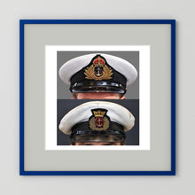 Royal Navy and Merchant Navy Visor Caps, WWII — composite presentation mockup