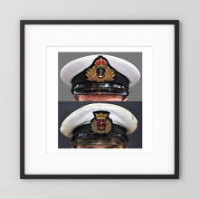 Royal Navy and Merchant Navy Visor Caps, WWII — composite presentation mockup