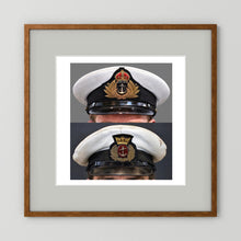Royal Navy and Merchant Navy Visor Caps, WWII — composite presentation mockup