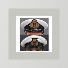 Royal Navy and Merchant Navy Visor Caps, WWII — composite presentation mockup