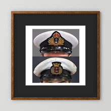 Royal Navy and Merchant Navy Visor Caps, WWII — composite presentation mockup