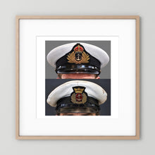Royal Navy and Merchant Navy Visor Caps, WWII — composite presentation mockup