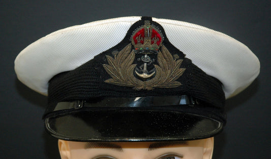 Royal Navy WW2 White Top Officer Visor Cap - Art goes to War