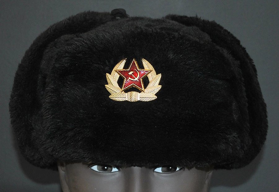 Russian Ushanka, Military with Soviet Army Insignia. Photograph - Art goes to War