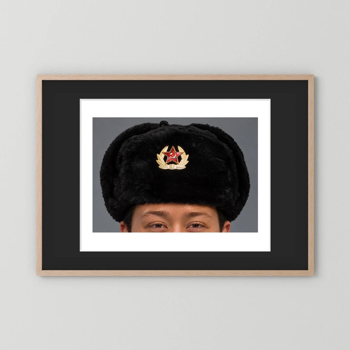 Russian Ushanka, Military with Soviet Army Insignia — photograph presentation mockup