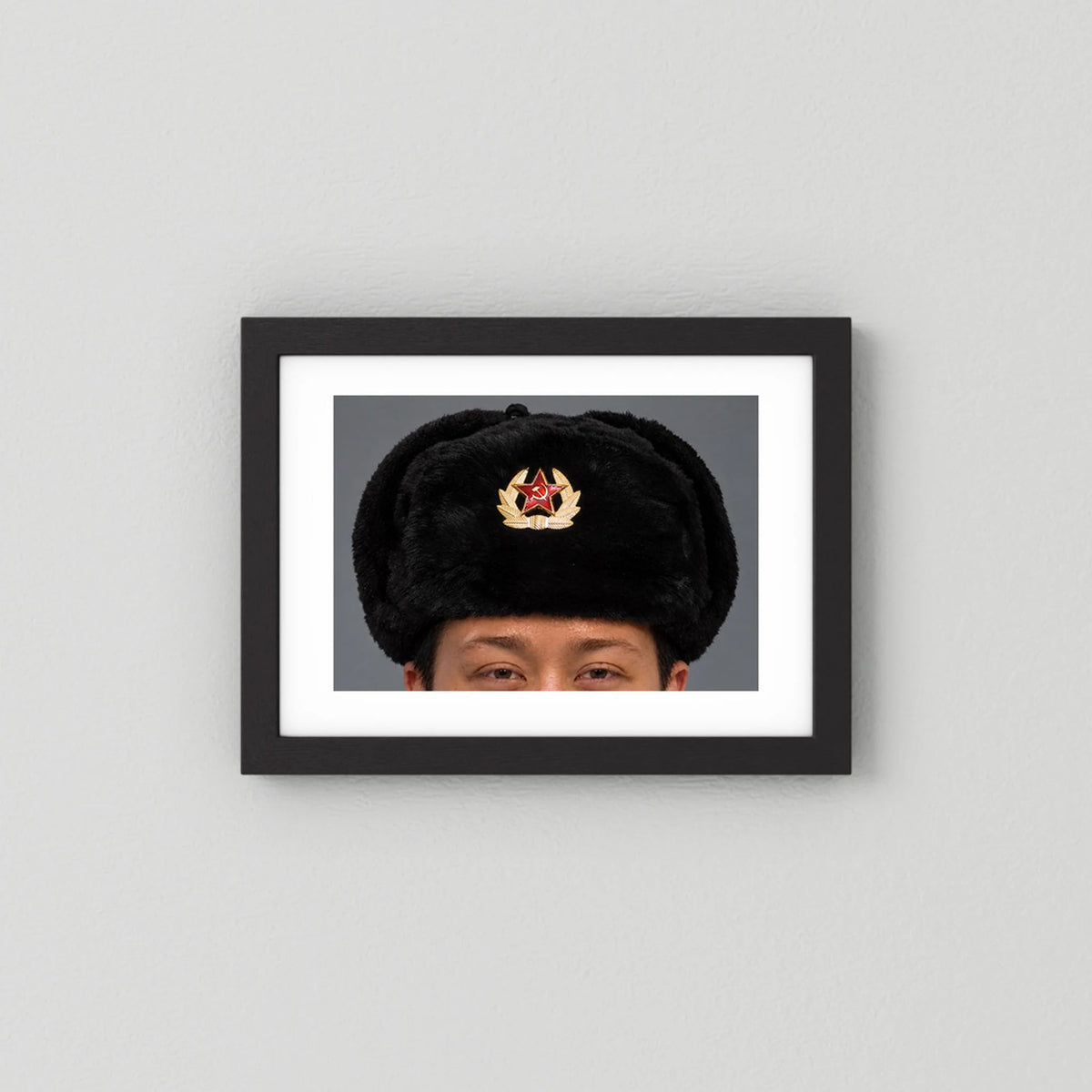 Russian Ushanka, Military with Soviet Army Insignia — photograph presentation mockup