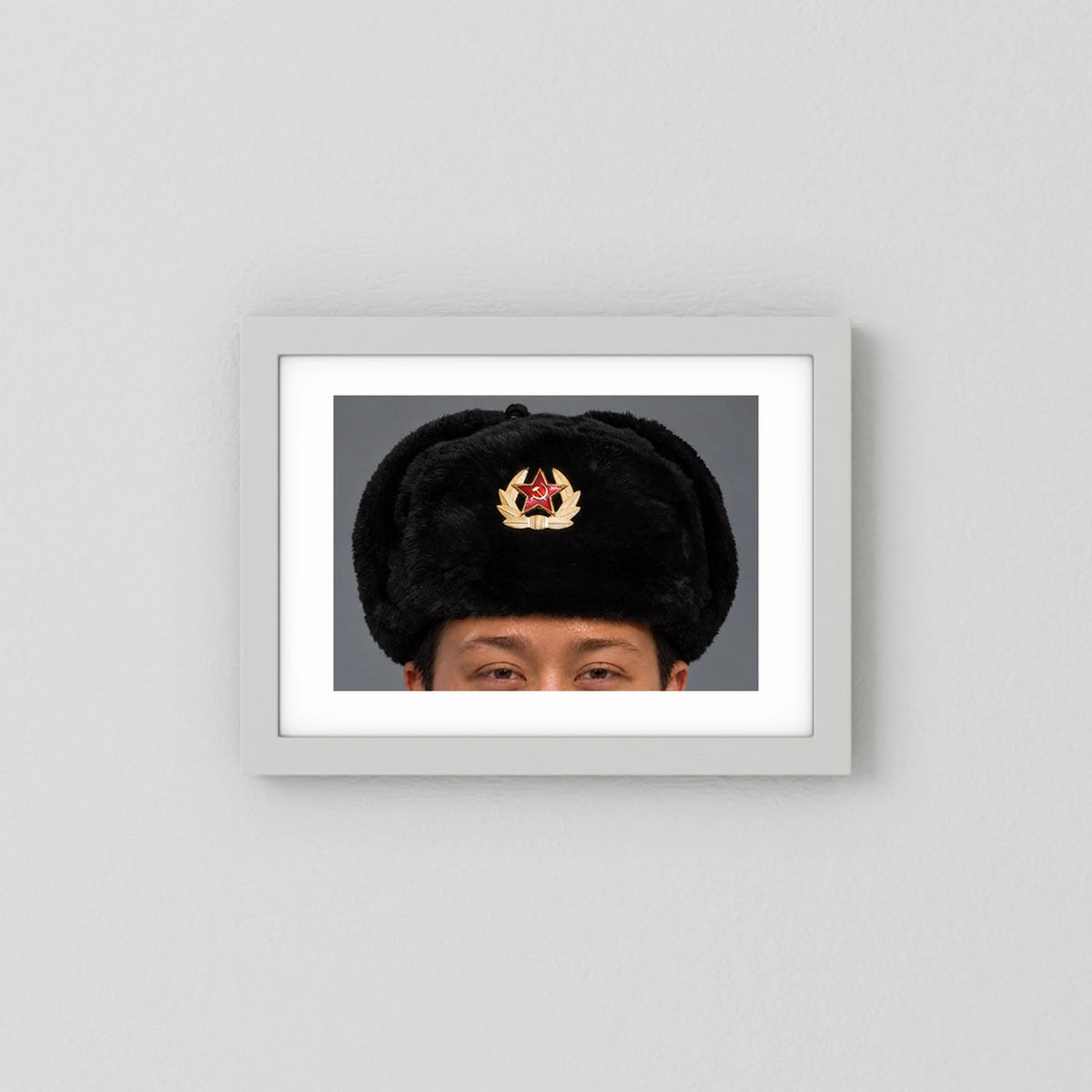 Russian Ushanka, Military with Soviet Army Insignia — photograph presentation mockup