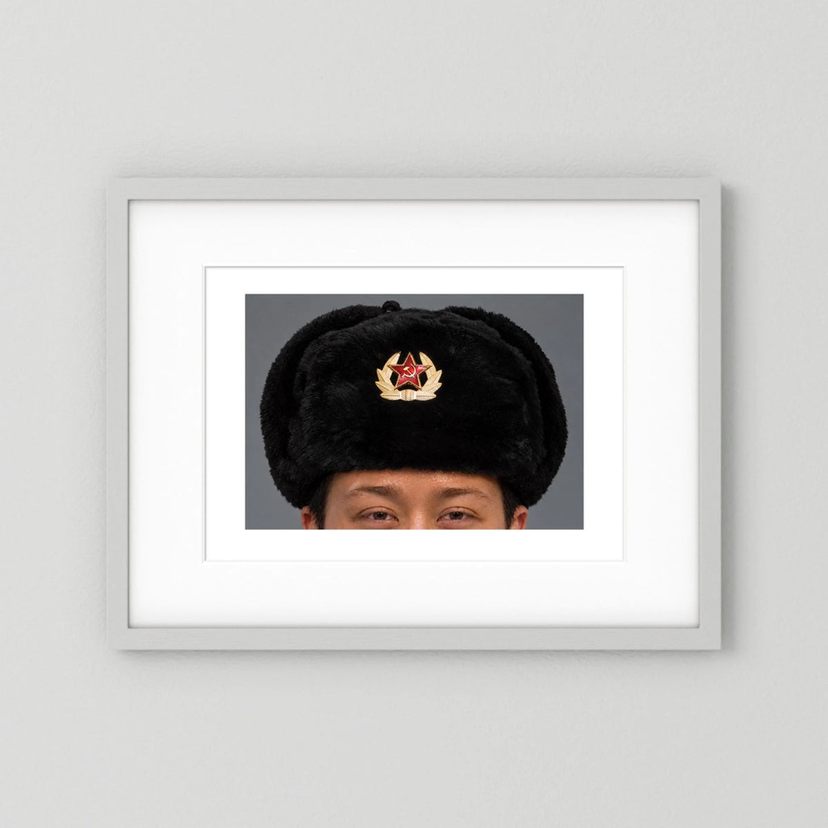 Russian Ushanka, Military with Soviet Army Insignia — photograph presentation mockup