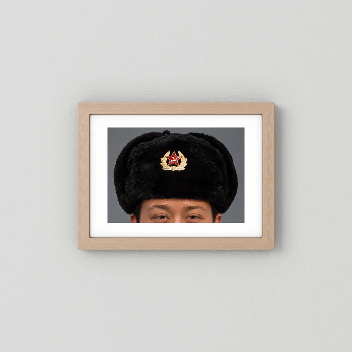 Russian Ushanka, Military with Soviet Army Insignia — photograph presentation mockup