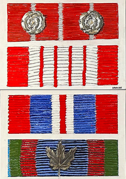 Series of Twelve US & Canadian Medal Ribbons. Print - Art goes to War