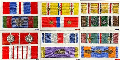 Series of Twelve US & Canadian Medal Ribbons. Print - Art goes to War