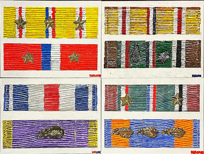 Series of Twelve US & Canadian Medal Ribbons. Print - Art goes to War