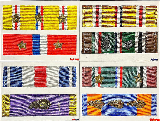 Series of Twelve US & Canadian Medal Ribbons. Print - Art goes to War