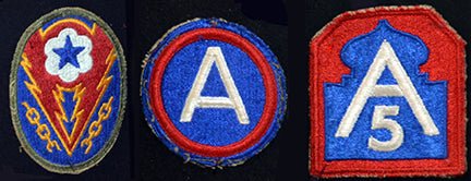 Composite image showing Shoulder Sleeve Insignia, US Army WW2