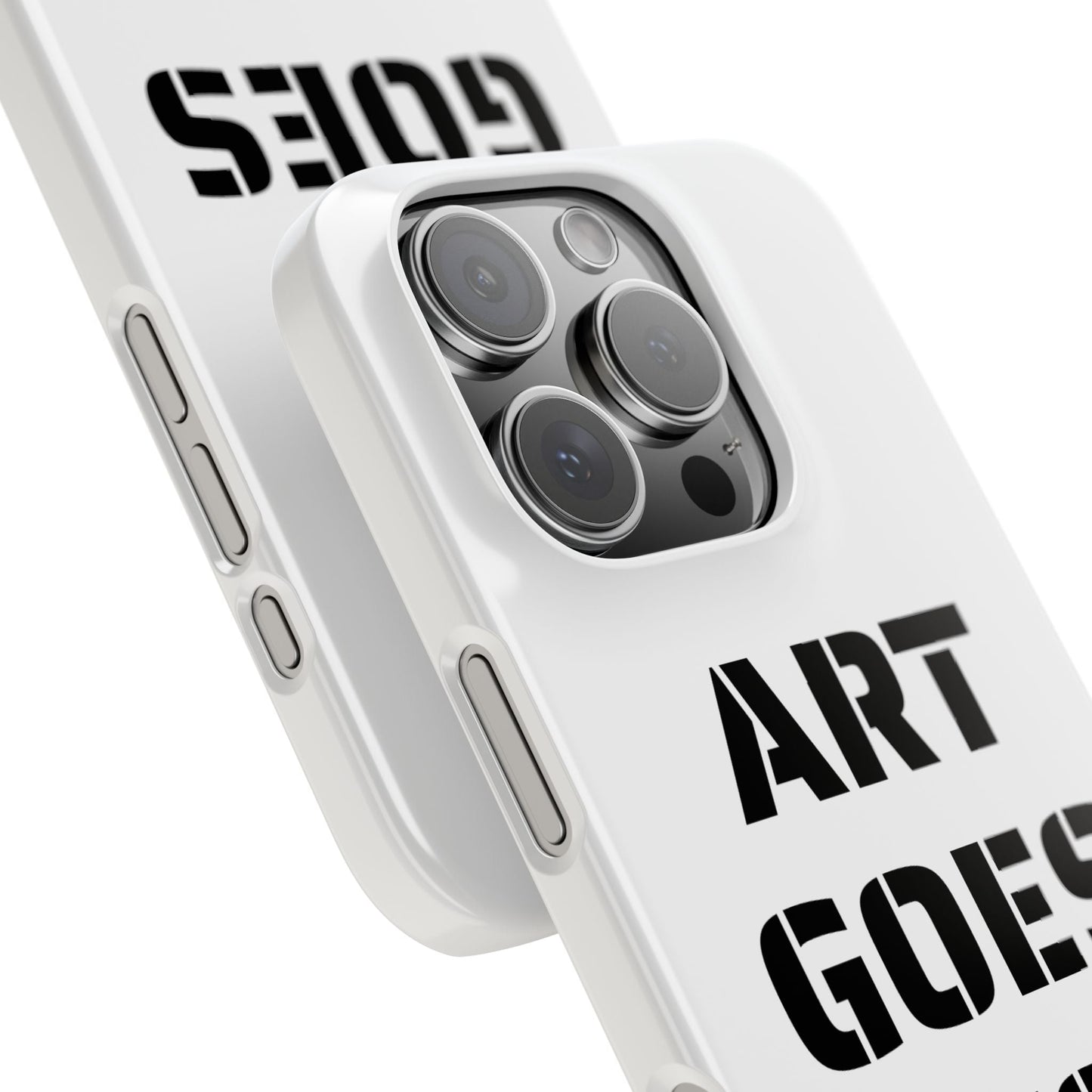 Slim Phone Case — "ART GOES TO WAR" Stencil Graphic Minimalist Phone Cover - Art goes to War