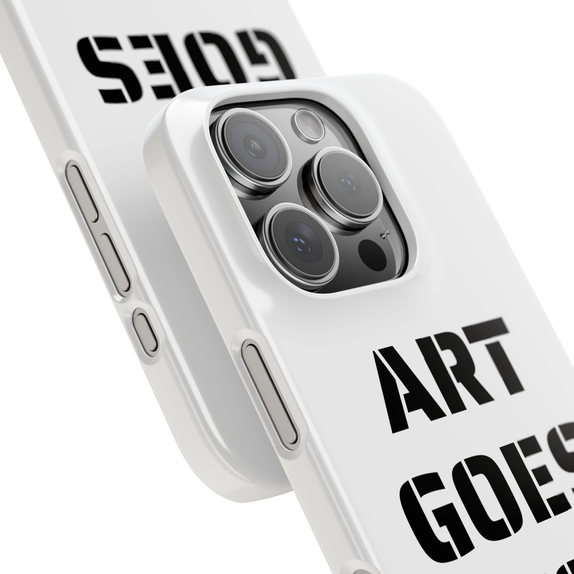 Slim Phone Case — "ART GOES TO WAR" Stencil Graphic Minimalist Phone Cover - Art goes to War