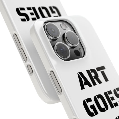 Slim Phone Case — "ART GOES TO WAR" Stencil Graphic Minimalist Phone Cover - Art goes to War