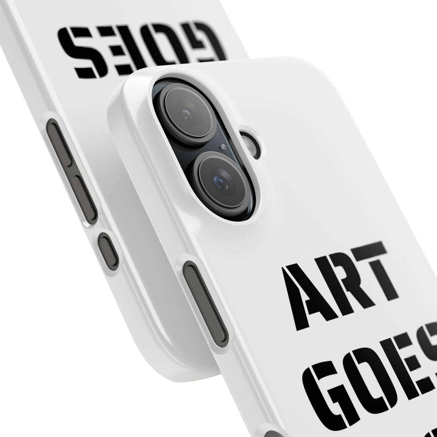 Slim Phone Case — "ART GOES TO WAR" Stencil Graphic Minimalist Phone Cover - Art goes to War