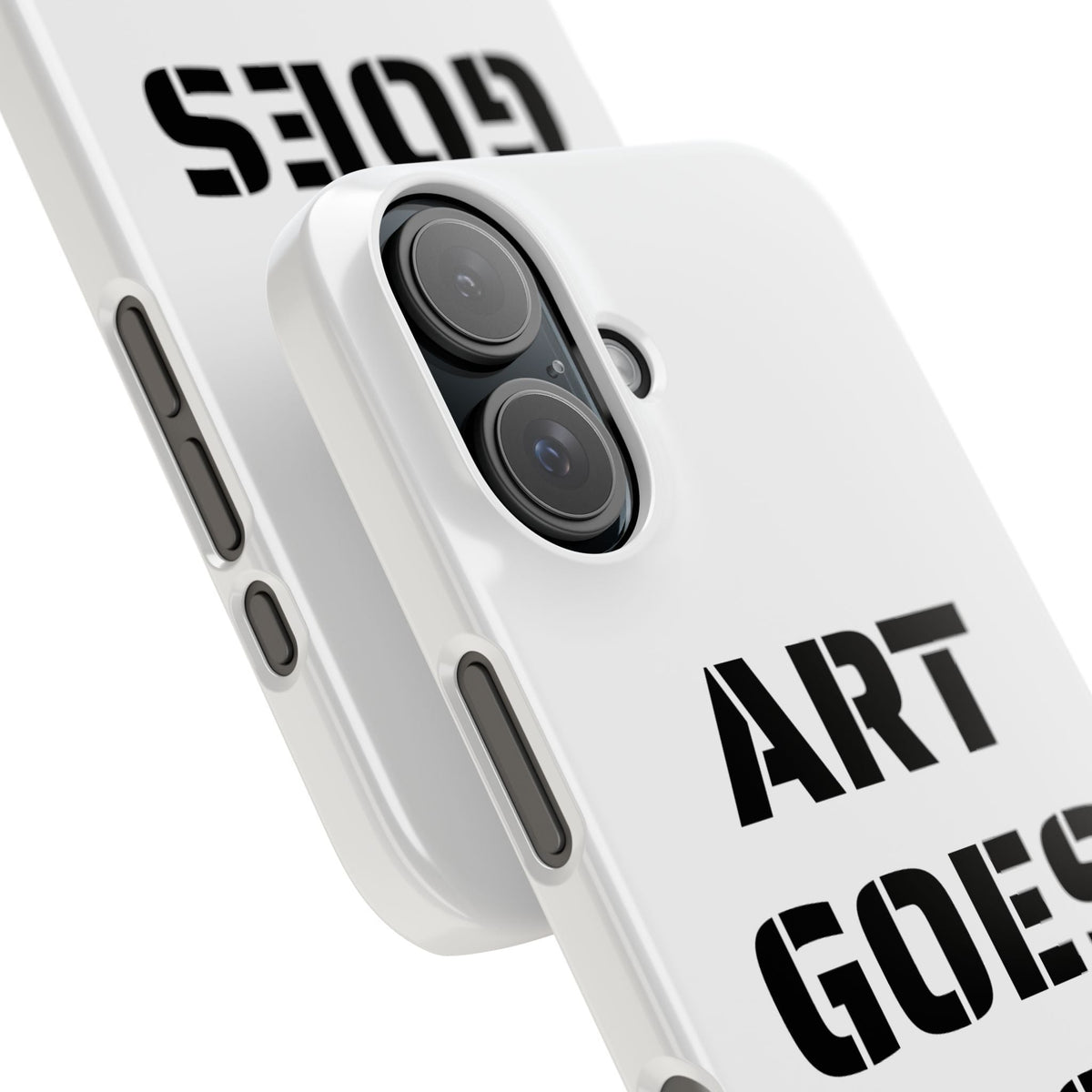 Slim Phone Case — "ART GOES TO WAR" Stencil Graphic Minimalist Phone Cover - Art goes to War