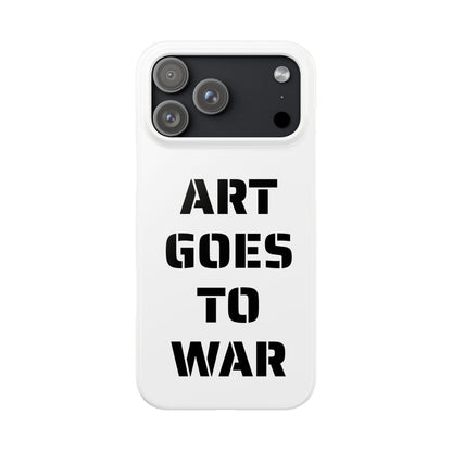 Slim Phone Case — "ART GOES TO WAR" Stencil Graphic Minimalist Phone Cover - Art goes to War