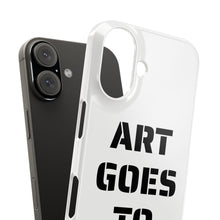 Slim Phone Case — "ART GOES TO WAR" Stencil Graphic Minimalist Phone Cover — product photograph