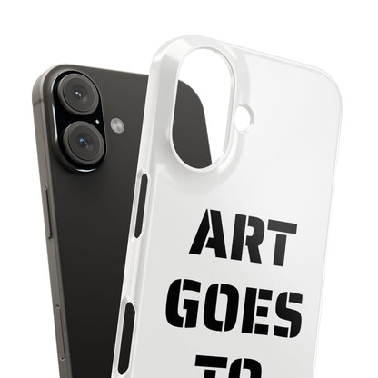 Slim Phone Case — "ART GOES TO WAR" Stencil Graphic Minimalist Phone Cover - Art goes to War