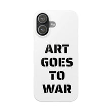 Slim Phone Case — "ART GOES TO WAR" Stencil Graphic Minimalist Phone Cover — product photograph