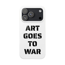 Slim Phone Case — "ART GOES TO WAR" Stencil Graphic Minimalist Phone Cover — product photograph