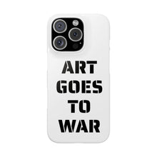 Slim Phone Case — "ART GOES TO WAR" Stencil Graphic Minimalist Phone Cover — product photograph
