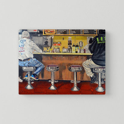 Speedy Donuts, Norwalk, October 25, 2025 with Menu. Lighter version. Art Print - Art goes to War
