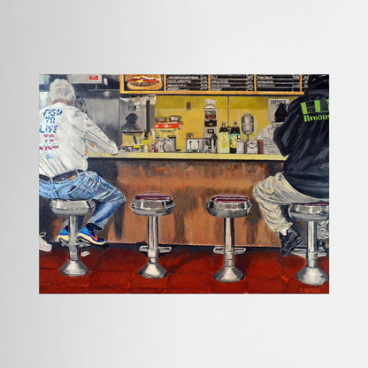 Speedy Donuts, Norwalk, October 25, 2025 with Menu. Lighter version. Art Print - Art goes to War
