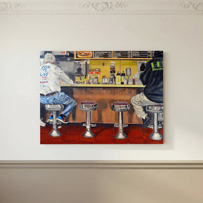 Speedy Donuts, Norwalk, October 25, 2025 with Menu. Lighter version. Art Print - Art goes to War