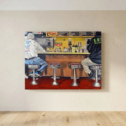 Speedy Donuts, Norwalk, October 25, 2025 with Menu. Lighter version. Art Print - Art goes to War
