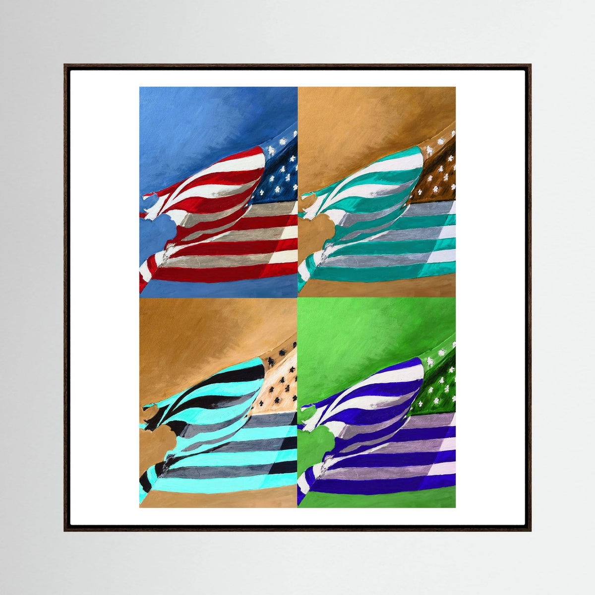 Stars & Stripes — composite displayed in a dark oak frame mockup