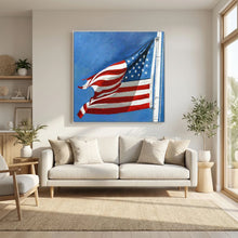 Stars & Stripes facing left — art print presentation mockup