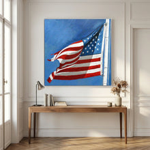 Stars & Stripes facing left — art print presentation mockup
