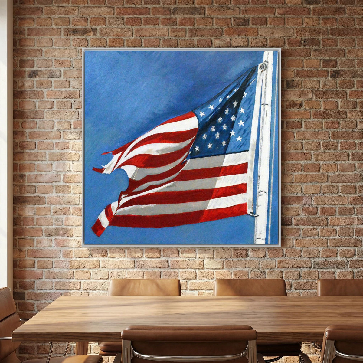 Stars & Stripes facing left — art print presentation mockup