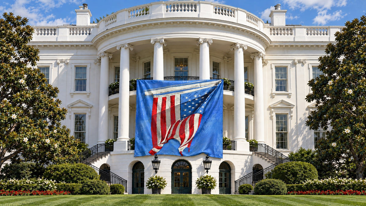 Art print featuring Stars & Stripes facing left