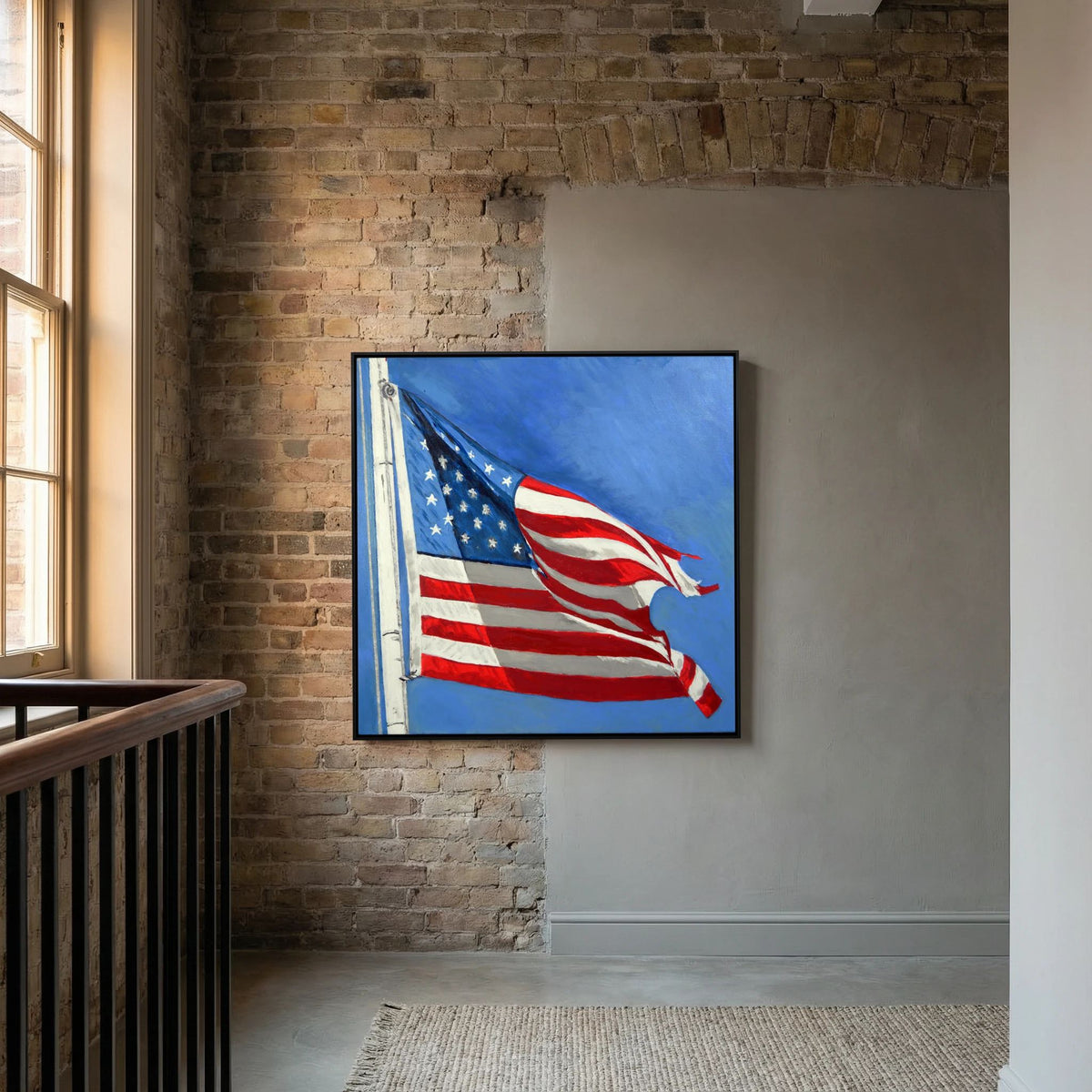 Stars & Stripes facing right — art print presentation mockup