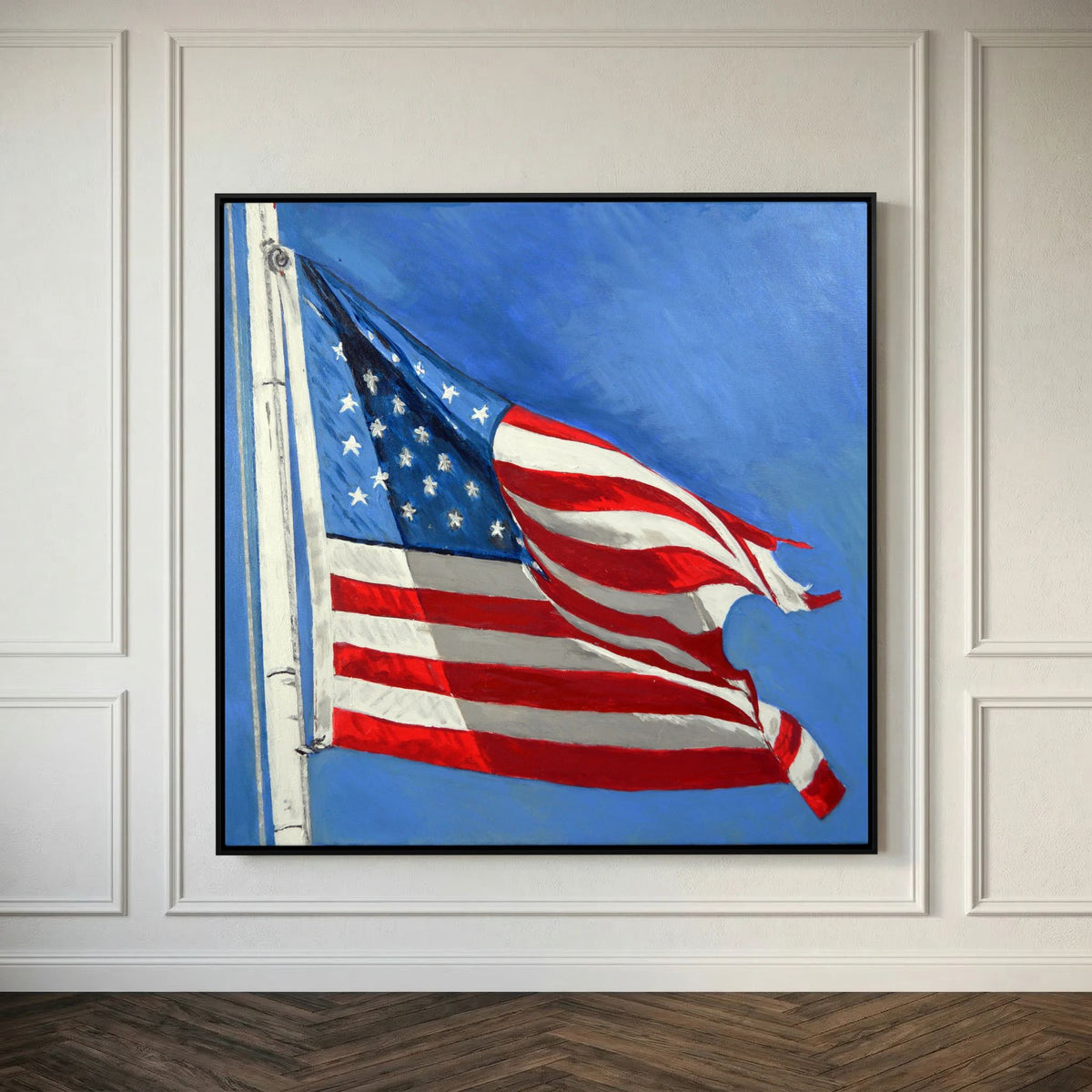 Stars & Stripes facing right — art print presentation mockup