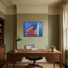 Stars & Stripes — art print displayed in a dark oak frame mockup